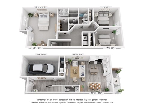 A floor plan of a two-story house with dimensions and a disclaimer at the bottom.